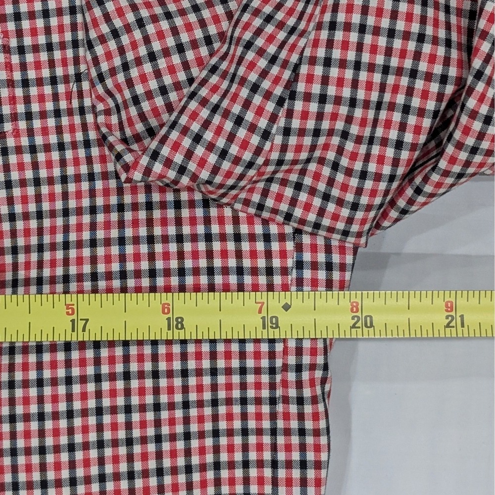Adolfo Blazer 38R Cotton Crimson Red Gingham Summer Breeze Paisley Elbow Patches - Picture 7 of 15